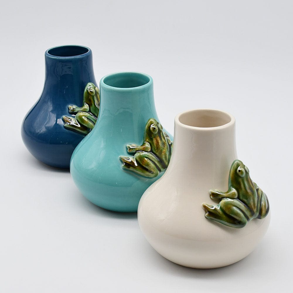 Vase en céramique traditionnel du Portugal avec des grenouilles Vase en céramique "Rãs" - Blanc Crème