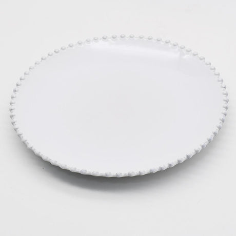 Assiette blanche en grès 22cm I Vaisselle portugaise Assiette en grès "Pérola" 22cm