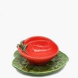 Bol & assiette en céramique en forme de tomate