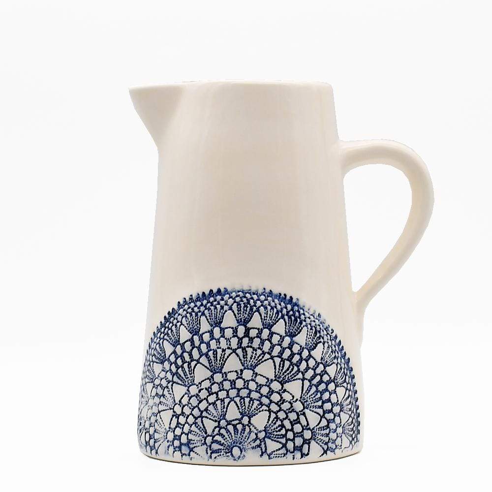 Assiette en céramique bleue I Motifs dentelles portugaises Carafe "Renda" - Bleue