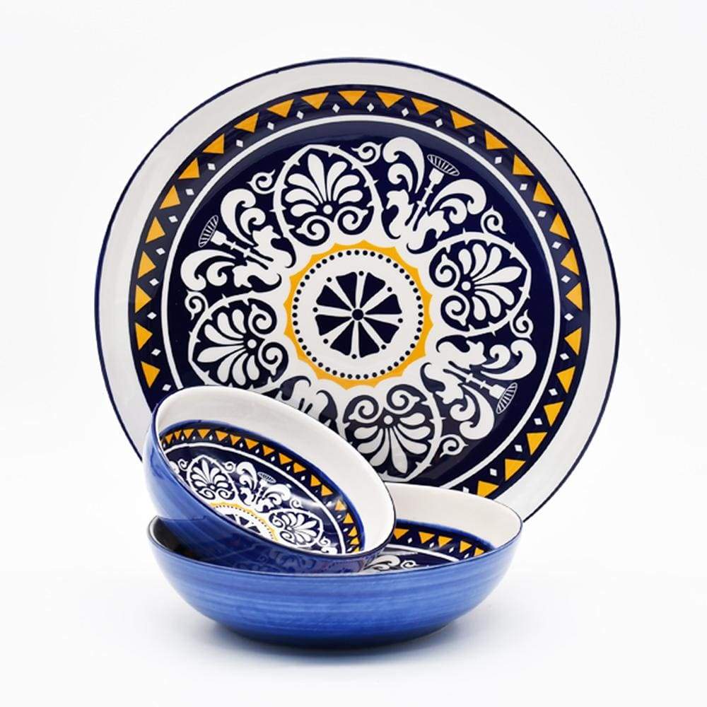 Assiette en céramique traditionnelle de Portugal  I Bleue 25cm Assiette en céramique "Tradicional" - 27 cm
