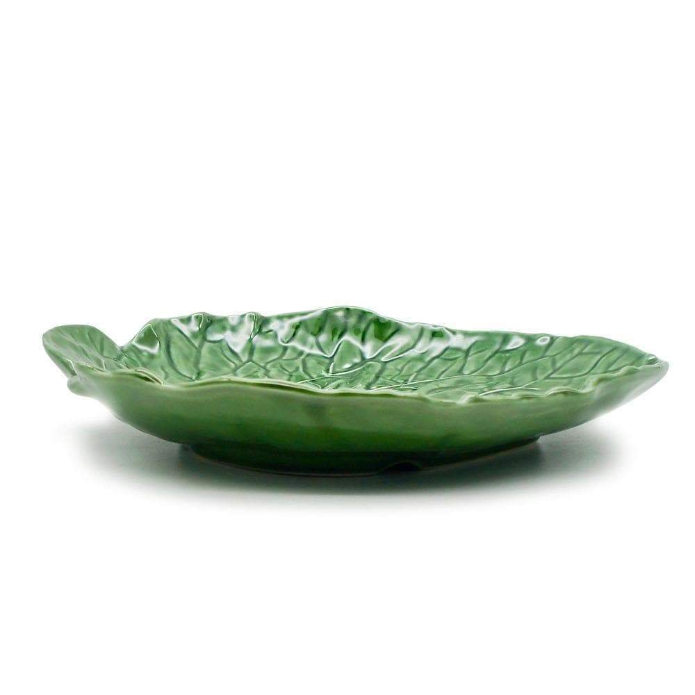 Assiette en céramique en forme de feuille de chou - 24 cm