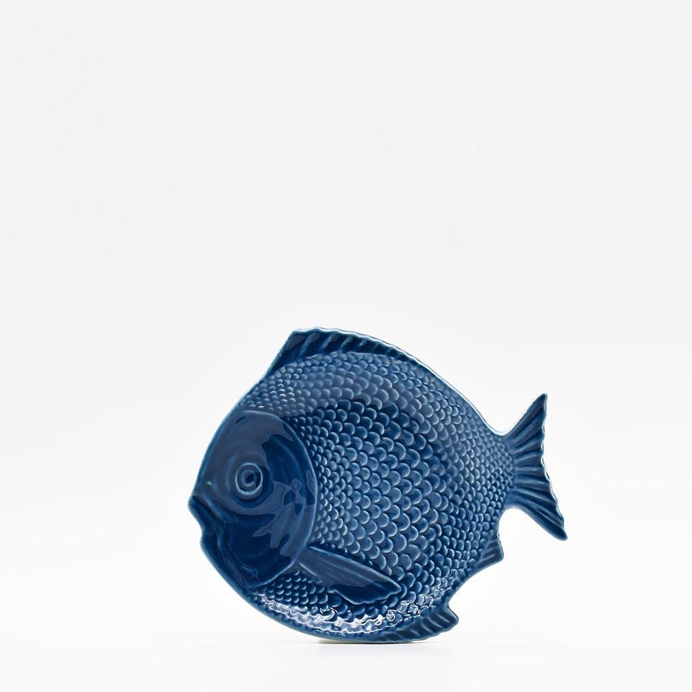 Assiette en forme de poisson 16cm bleue I Vaisselle artisanale du Portugal Assiette en forme de Poisson 16 cm - Bleue