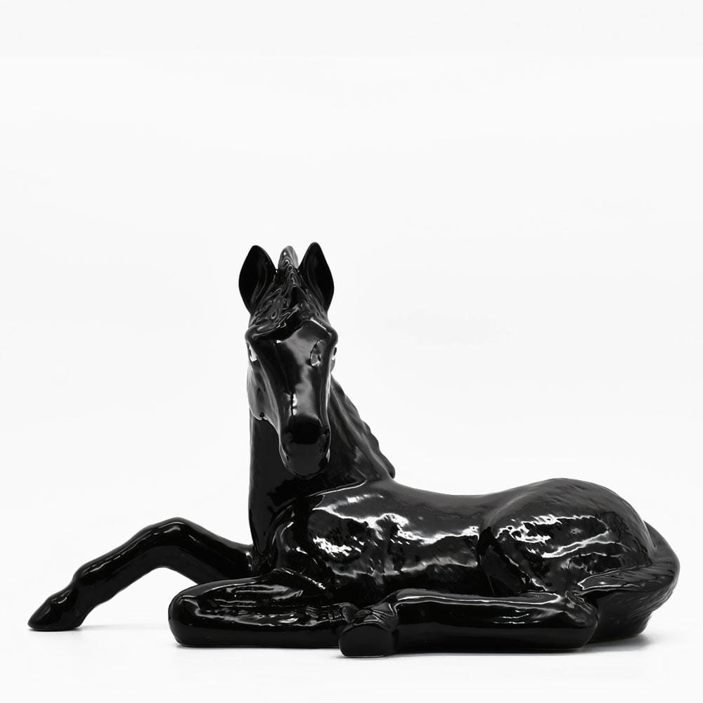 Assiette en forme de poisson I Vaisselle artisanale du Portugal Cheval en céramique - Noir