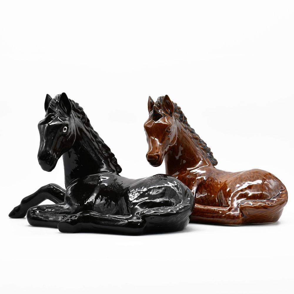 Assiette en forme de poisson I Vaisselle artisanale du Portugal Cheval en céramique - Noir