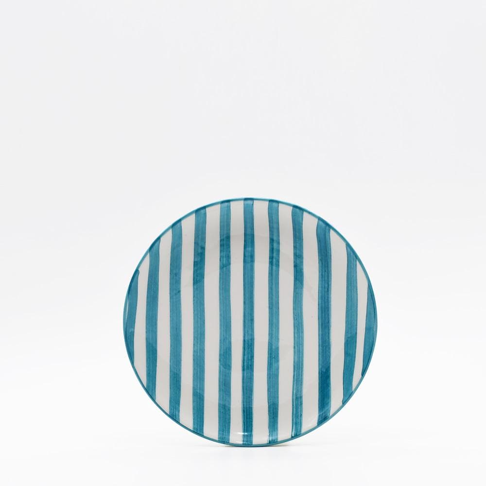 Assiette en porcelaine portugaise I Vaisselle du Portugal en ligne Assiette "Costa Nova Mar" 20cm - Turquoise