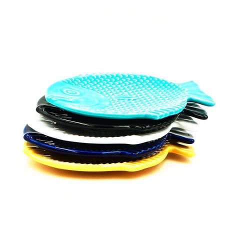 Dourada I Black ceramic plate