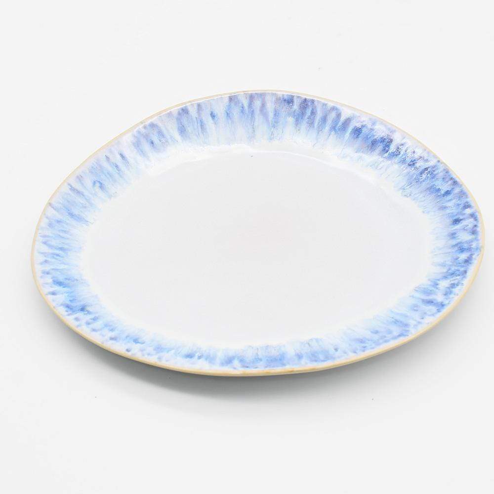 Assiette ovale bleue en grès I Vaisselle du Portugal Assiette en grès ovale "Água" - 27cm