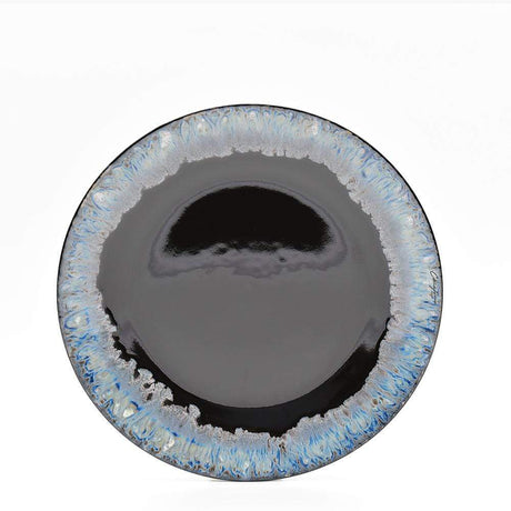 Assiette principale noire en grès 27cm I Vaisselle portugaise Assiette en grès "Ondas" 27cm - Noir