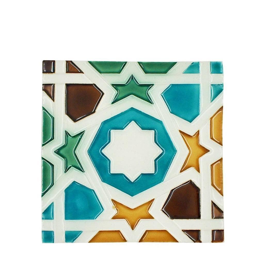 Spanish-Moorish Azulejo 14x14cm