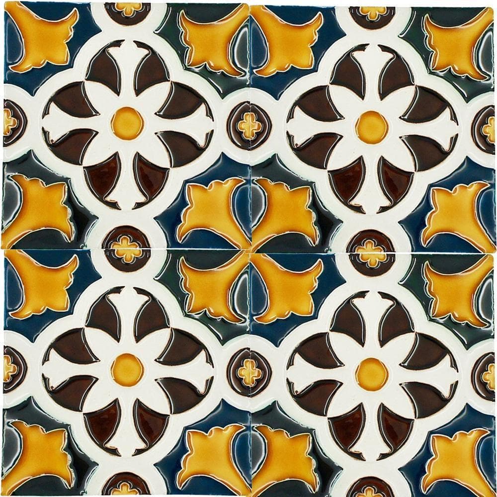 Spanish-Moorish Azulejo 14x14cm