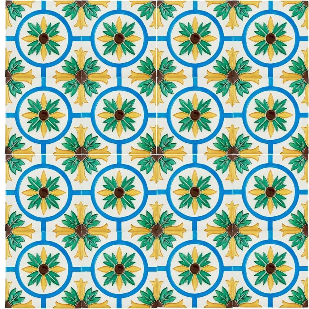 Spanish-Moorish Azulejo 14x14cm