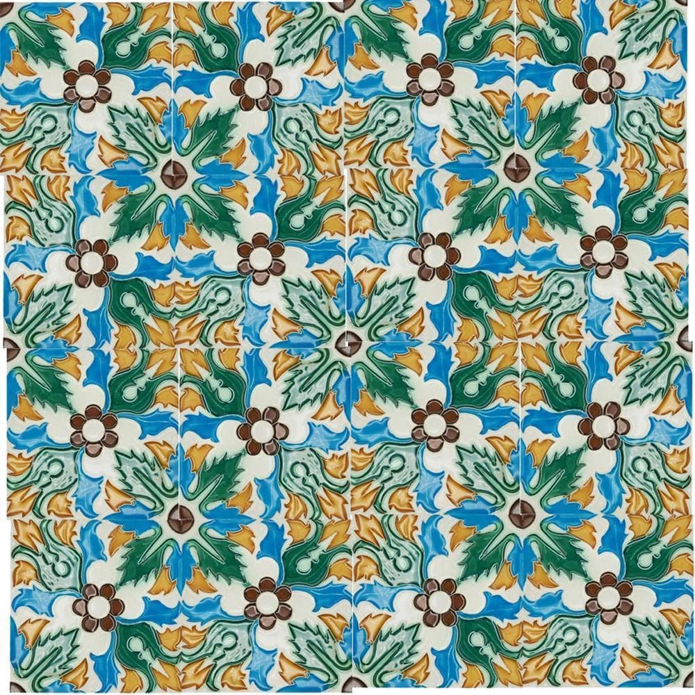 Spanish-Moorish Azulejo 14x14cm