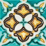 Spanish-Moorish Azulejo 8.5x8.5 cm