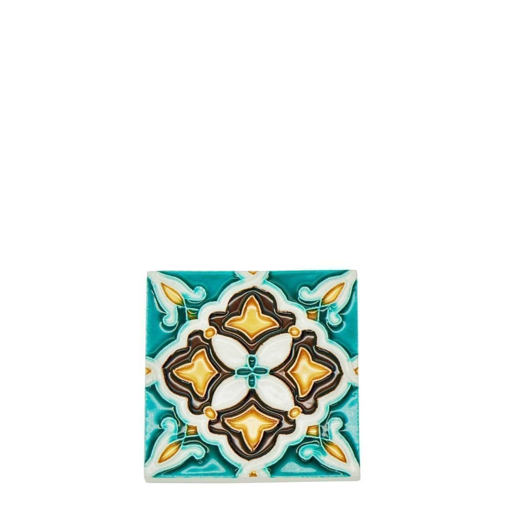Spanish-Moorish Azulejo 8.5x8.5 cm