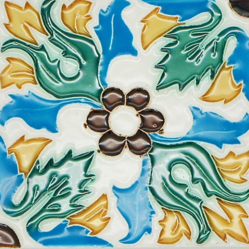 Spanish-Moorish Azulejo 8.5x8.5 cm