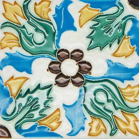 Spanish-Moorish Azulejo 8.5x8.5 cm