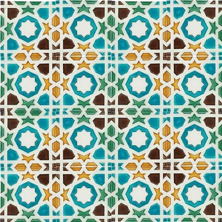 Spanish-Moorish Azulejo 8.5x8.5 cm
