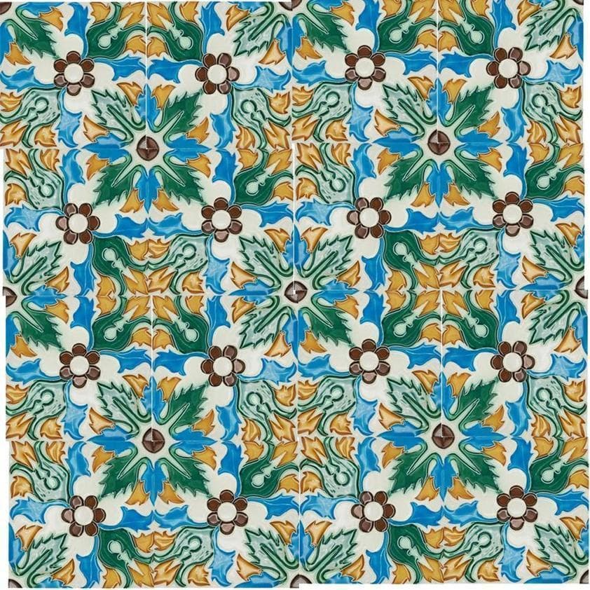 Spanish-Moorish Azulejo 8.5x8.5 cm