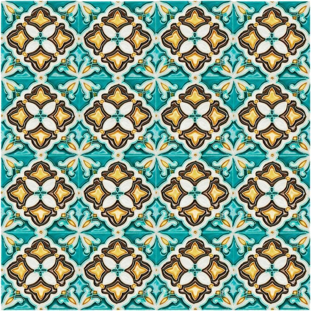 Spanish-Moorish Azulejo 8.5x8.5 cm