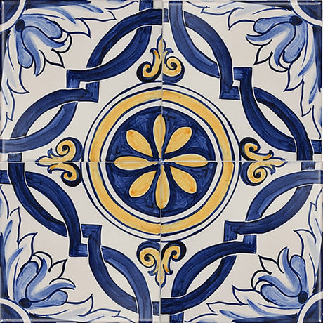 Azulejo Padrao I Azulejo portugais artisanal 14 cm Azulejo Padrão 14x14cm