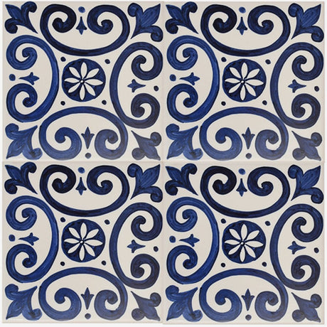 Azulejo Padrao I Azulejo portugais artisanal 14 cm Azulejo Padrão 14x14cm