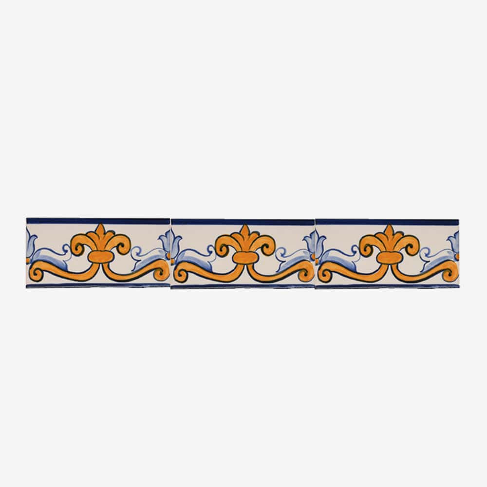 Azulejo Padrao I Azulejo portugais artisanal 14 cm Frise Azulejo 15x7,5cm