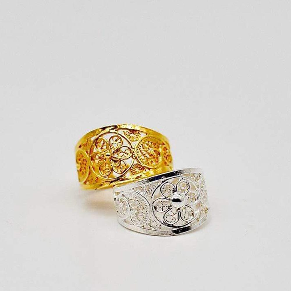 Bague en filigrane d'argent doré I Vente de bijoux en filigrane Bague en filigrane d'argent