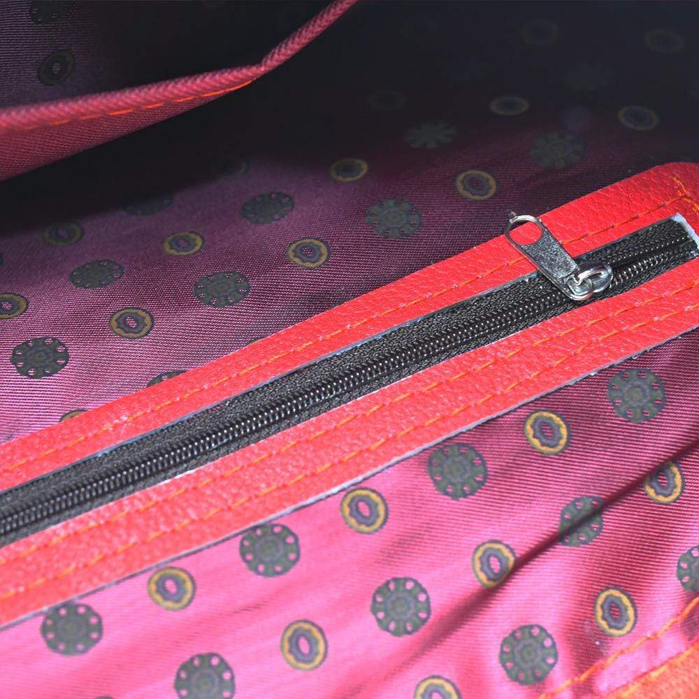 Besace en tissu du Minho I Produit de l'artisanat du Portugal Sac besace en cuir rouge