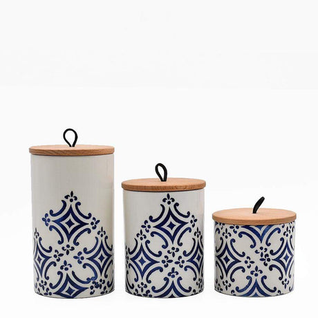 Boite de cuisine en céramique du Portugal I Motif Azulejos bleu Boites de cuisine "Azulejos" - Bleu