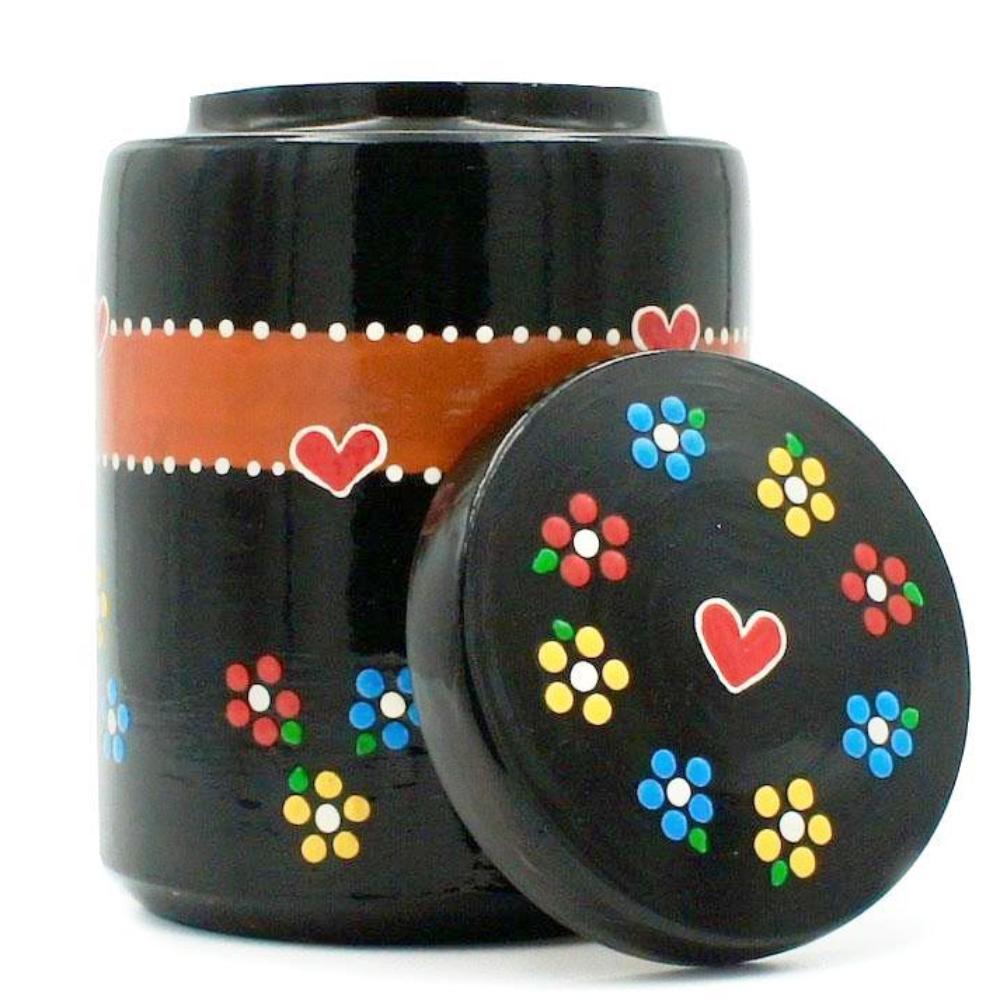 Hand-painted and varnished clay box