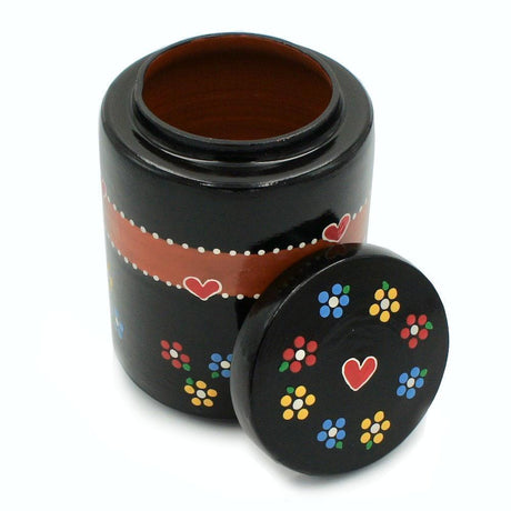 Hand-painted and varnished clay box