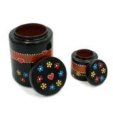 Hand-painted and varnished clay box