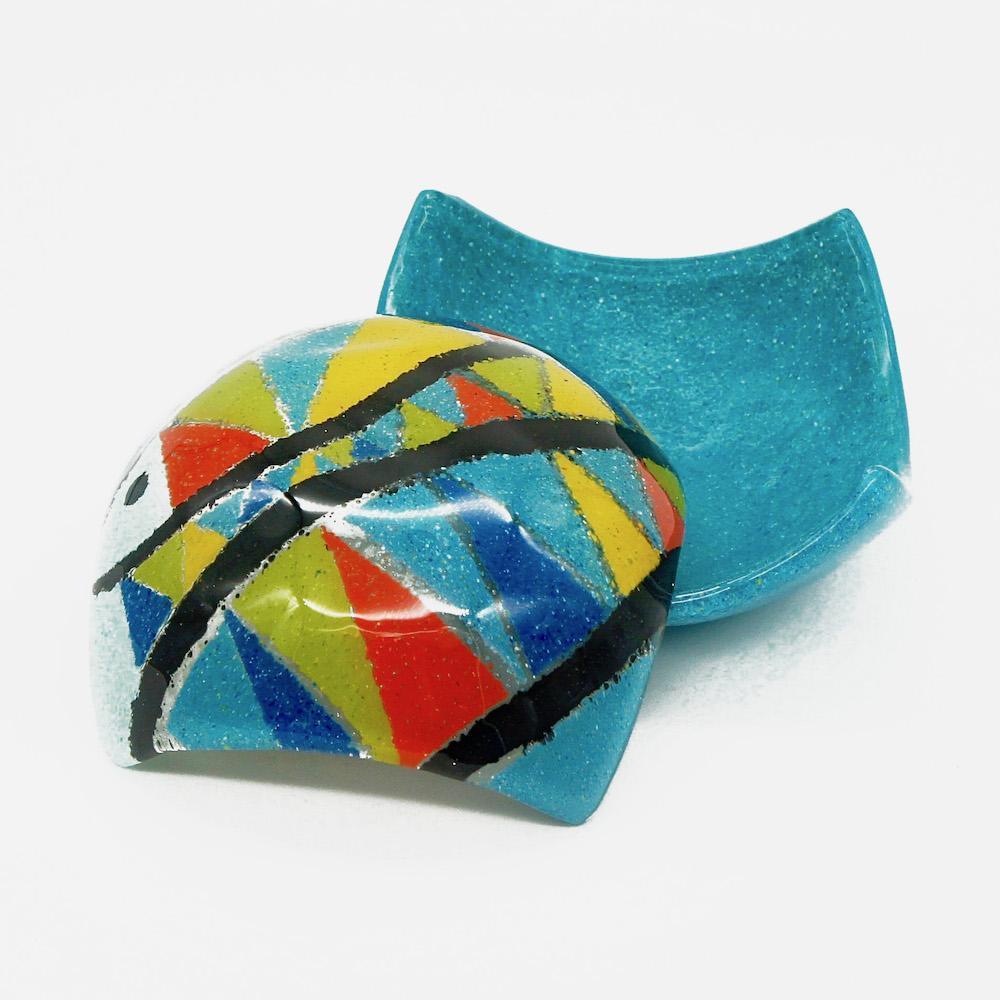 Boite en verre fusionné "Sardinha"