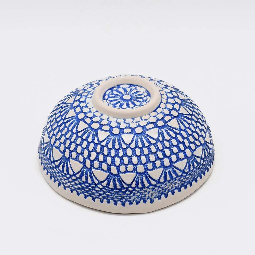 Bol en céramique bleu I Motifs dentelles portugaises Bol "Renda" bleu - 16 cm