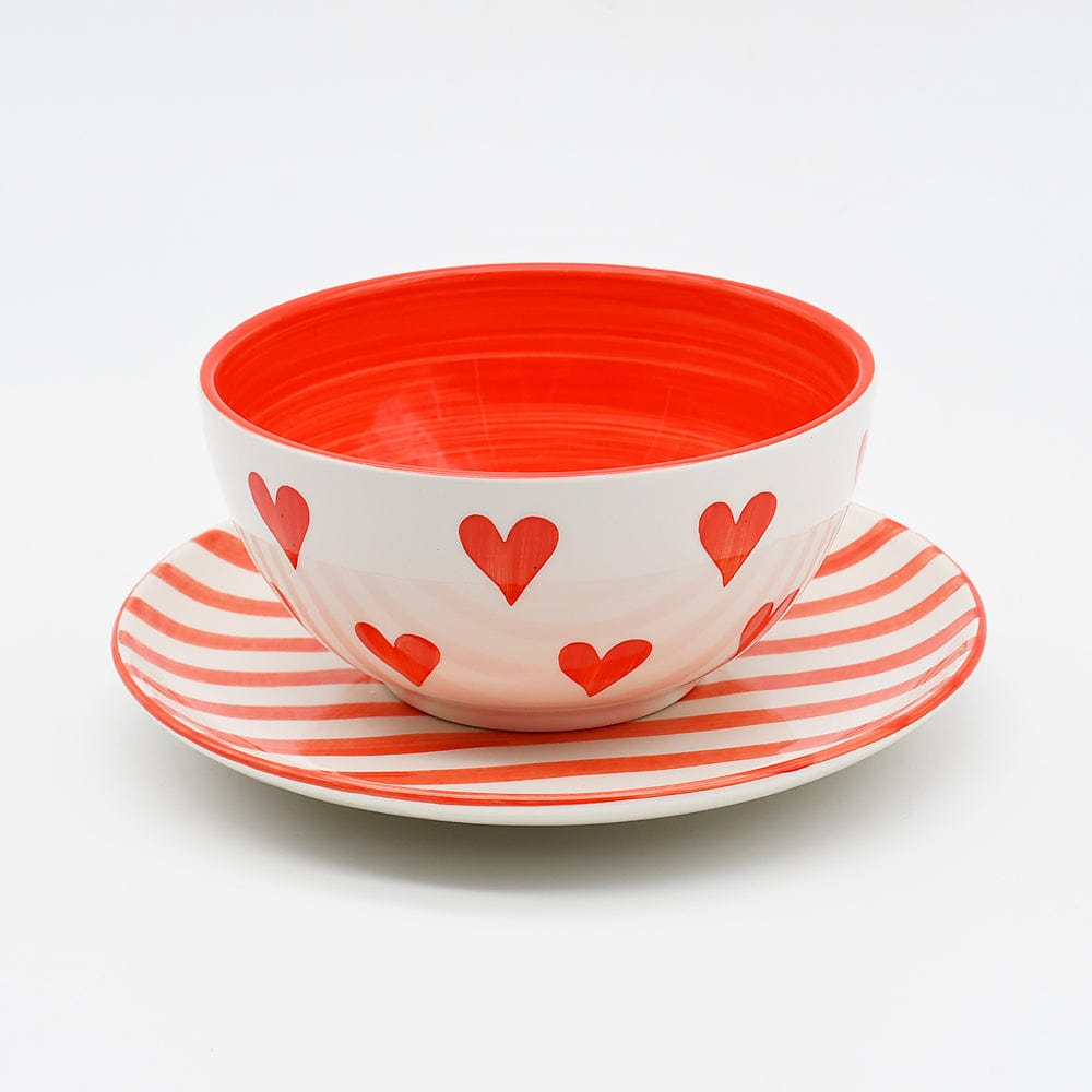 Bol en céramique portugaise I Vaisselle du Portugal en ligne Bol "Namorados" 15cm - Orange