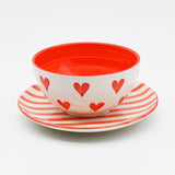 Bol en céramique portugaise I Vaisselle du Portugal en ligne Bol "Namorados" 15cm - Orange