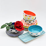 Bol en céramique portugaise I Vaisselle du Portugal en ligne Bol "Namorados" 15cm - Turquoise