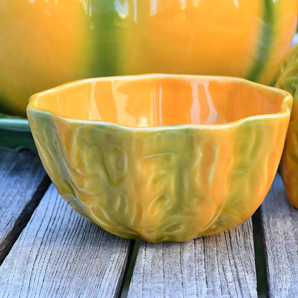 Bol en faience en forme de citrouille I Vaisselle portugaise Bol en céramique "Abobora"