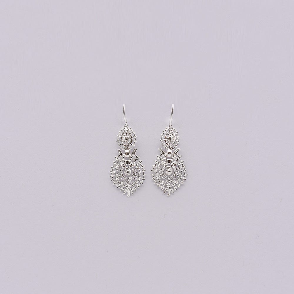 Boucle d'oreille de la Reine en filigrane d'argent I Bijoux portugais Brincos À Rainha I Boucles d'oreille en argent - 2.5cm