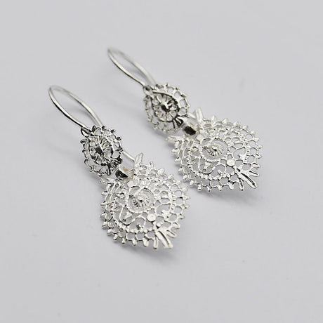 Boucle d'oreille de la Reine en filigrane d'argent I Bijoux portugais Brincos À Rainha I Boucles d'oreille en argent - 2.5cm