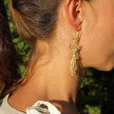 Brincos À Rei I God Plated Silver Filigree Earrings - 6.5 cm