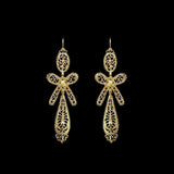Brincos À Rei I God Plated Silver Filigree Earrings - 6.5 cm
