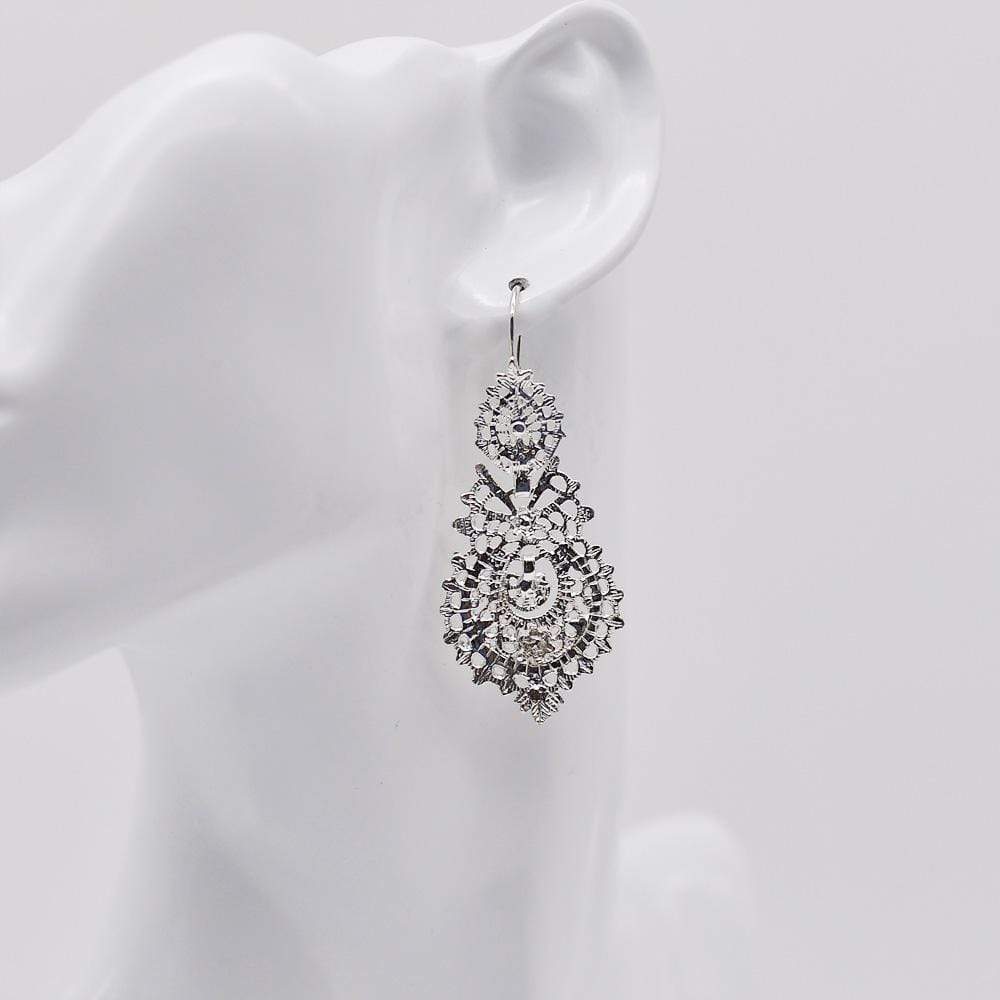 Brincos À Rainha I Boucles d'oreille en argent - 4.5cm