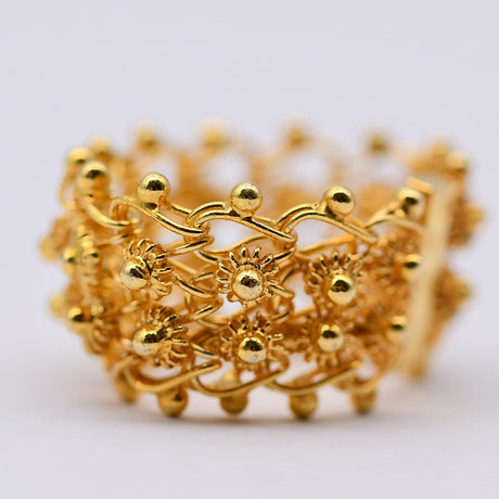 Boucles d'oreille en filigrane d'argent doré I Vente de bijoux argent #Á Portuguesa I Bague en argent doré