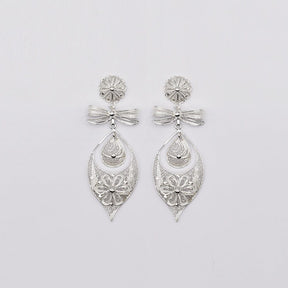 Boucles d'oreille en filigrane d'argent doré I Vente de bijoux argent Brincos À Princesa I Boucles d'oreille en argent - 9cm