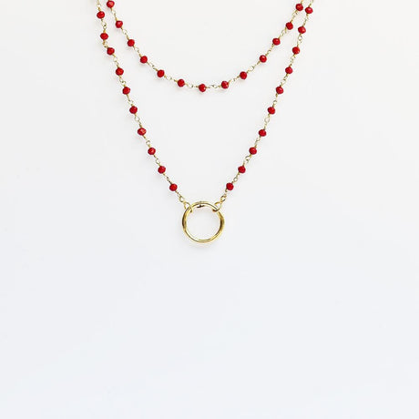 Boucles d'oreille en filigrane d'argent doré I Vente de bijoux argent Collier perles rouges Alma & Coraçao