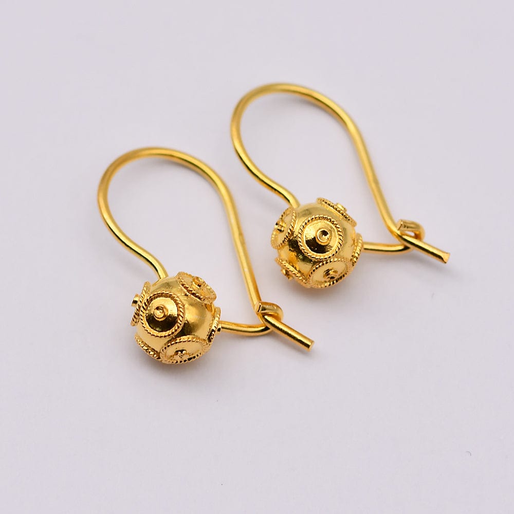 Boucles d'oreille en filigrane d'argent doré I Vente de bijoux argent #Conta de Viana I Boucles d'oreille en argent doré