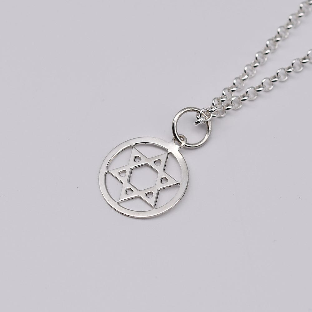 Pendentif Étoile De David En Argent Sterling Avec Chaîne - Longueur Au Choix - Neuf