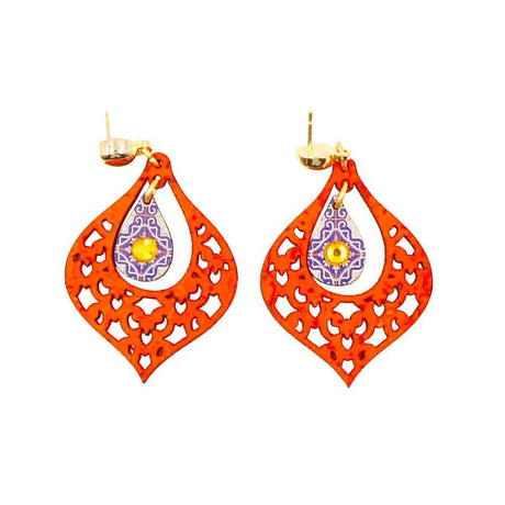 Azulejos I Orange cork earrings